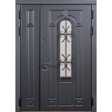 Парадная уличная дверь Крейсер с окном и ковкой Парадная уличная дверь Крейсер с окном и ковкой