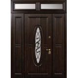 Двупольная дверь Монарх с фрамугой дуб темный-дуб темный Двупольная дверь Монарх с фрамугой дуб темный-дуб темный