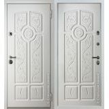 Дверь Бергамо белая с золотой/серебрянной патиной в квартиру Дверь Бергамо белая с золотой/серебрянной патиной в квартиру